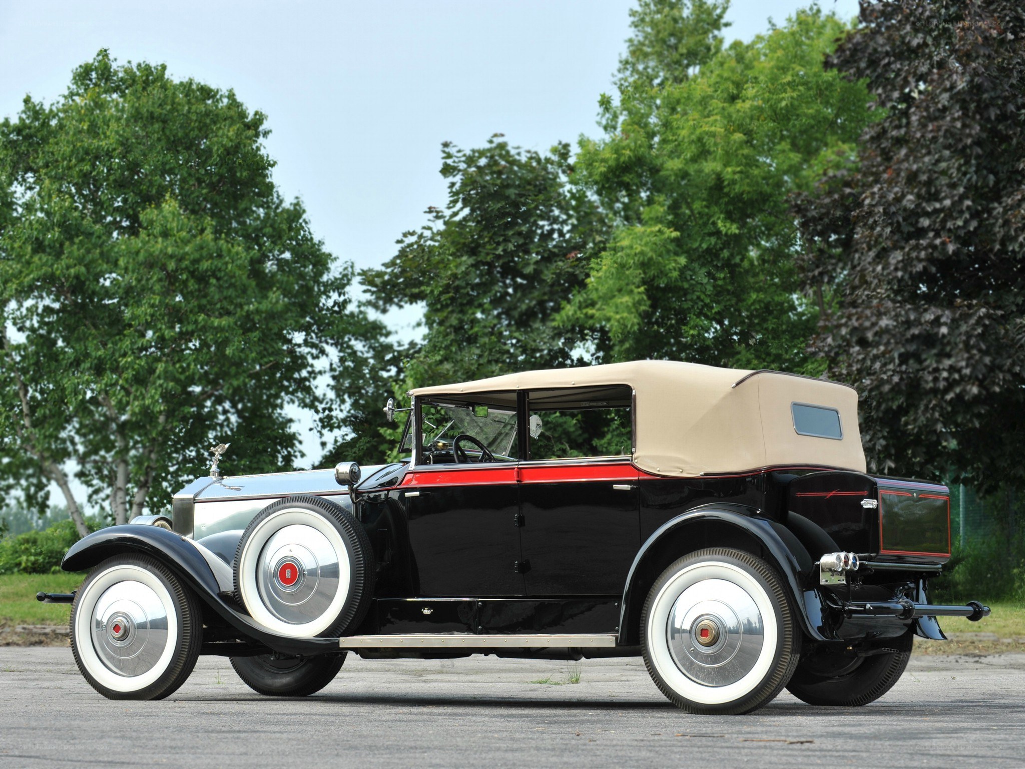 Classic black convertible car