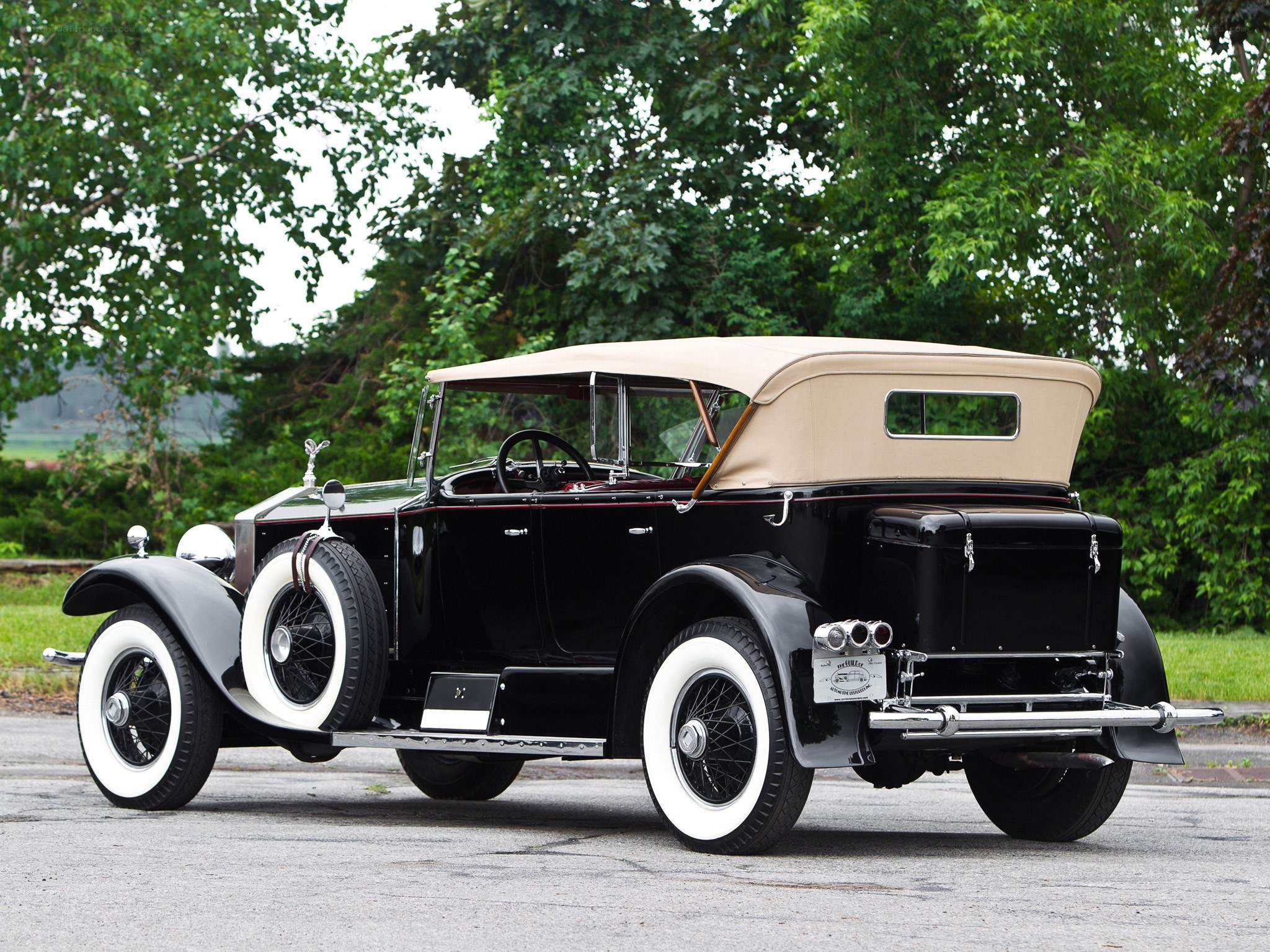 Classic black convertible car