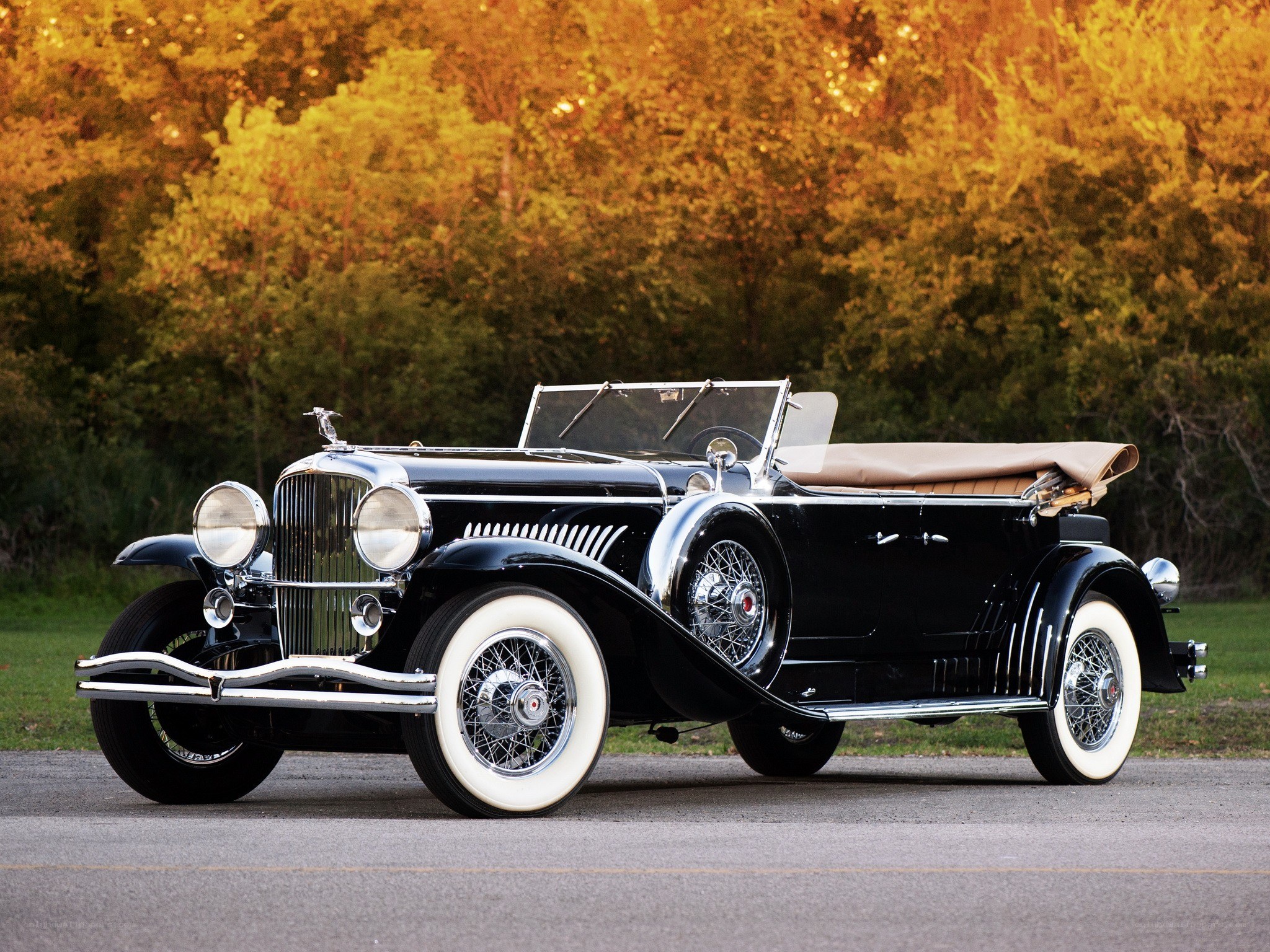 Classic black convertible car
