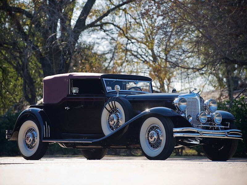 Classic black convertible car