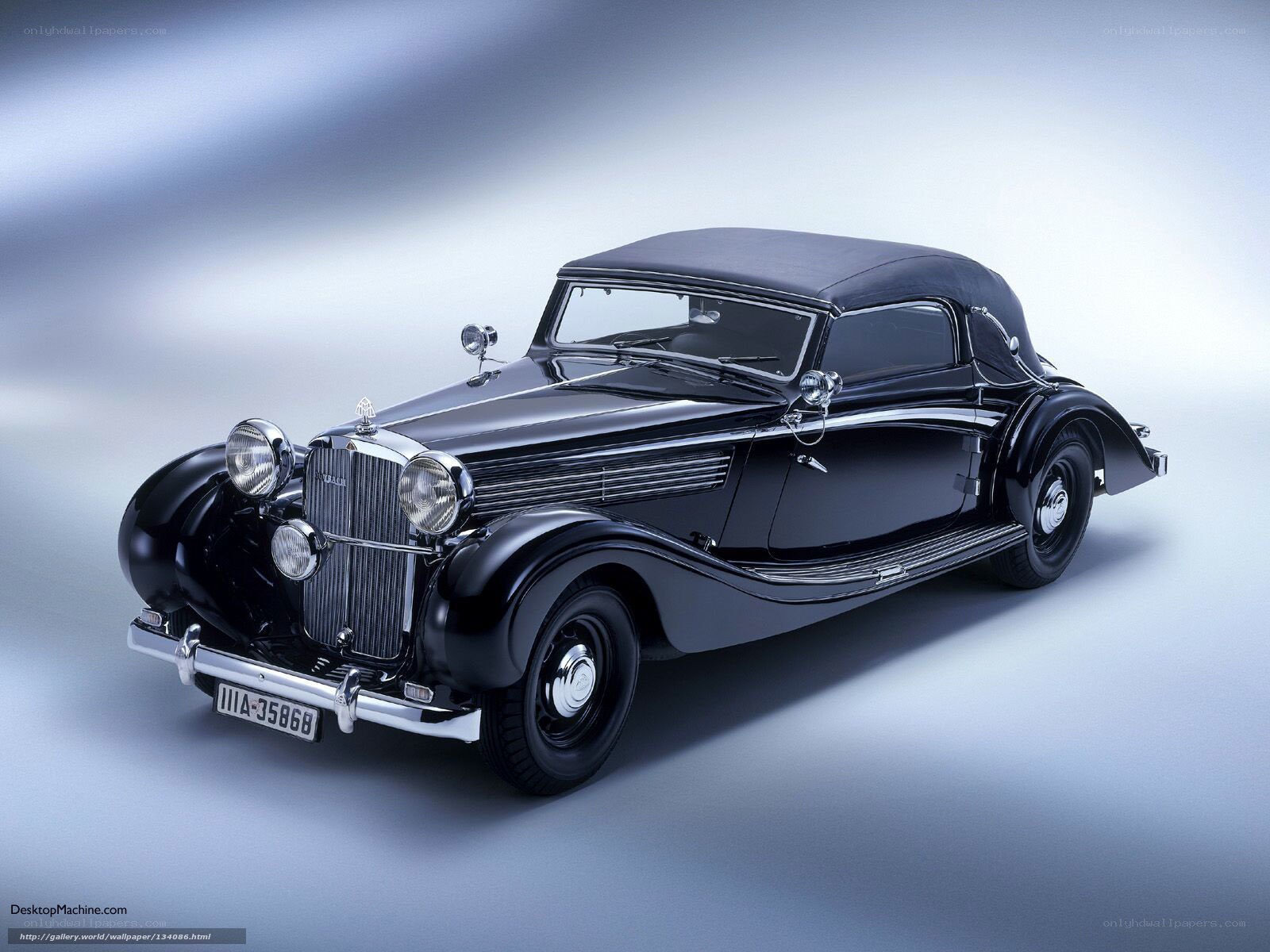 Classic black convertible car