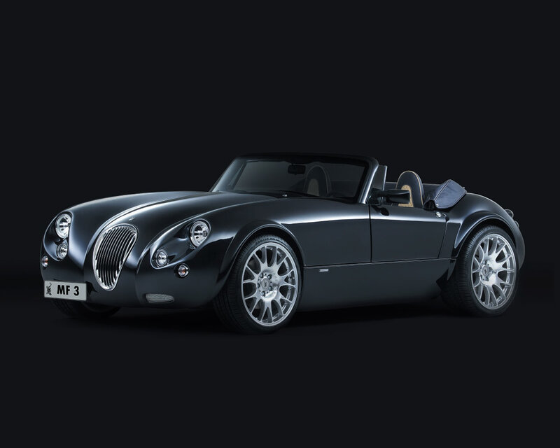 Classic black convertible sports car