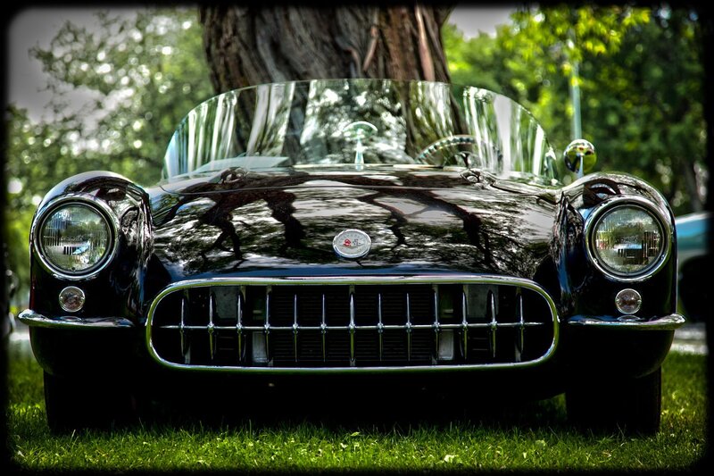 Classic black Corvette car