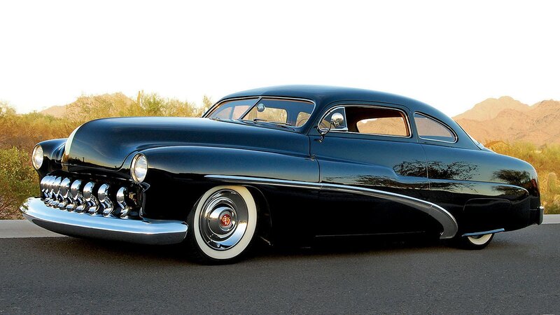 Classic black custom car