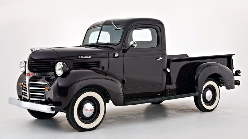 Classic black Dodge pickup truck