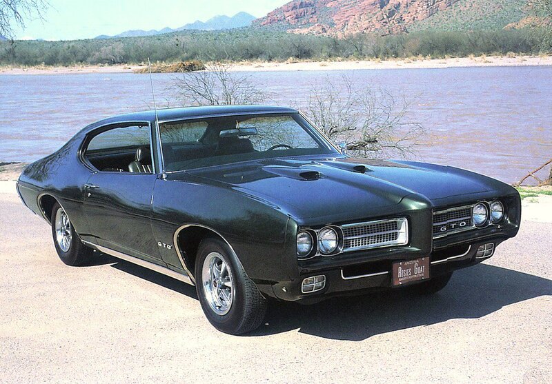 Classic black GTO muscle car