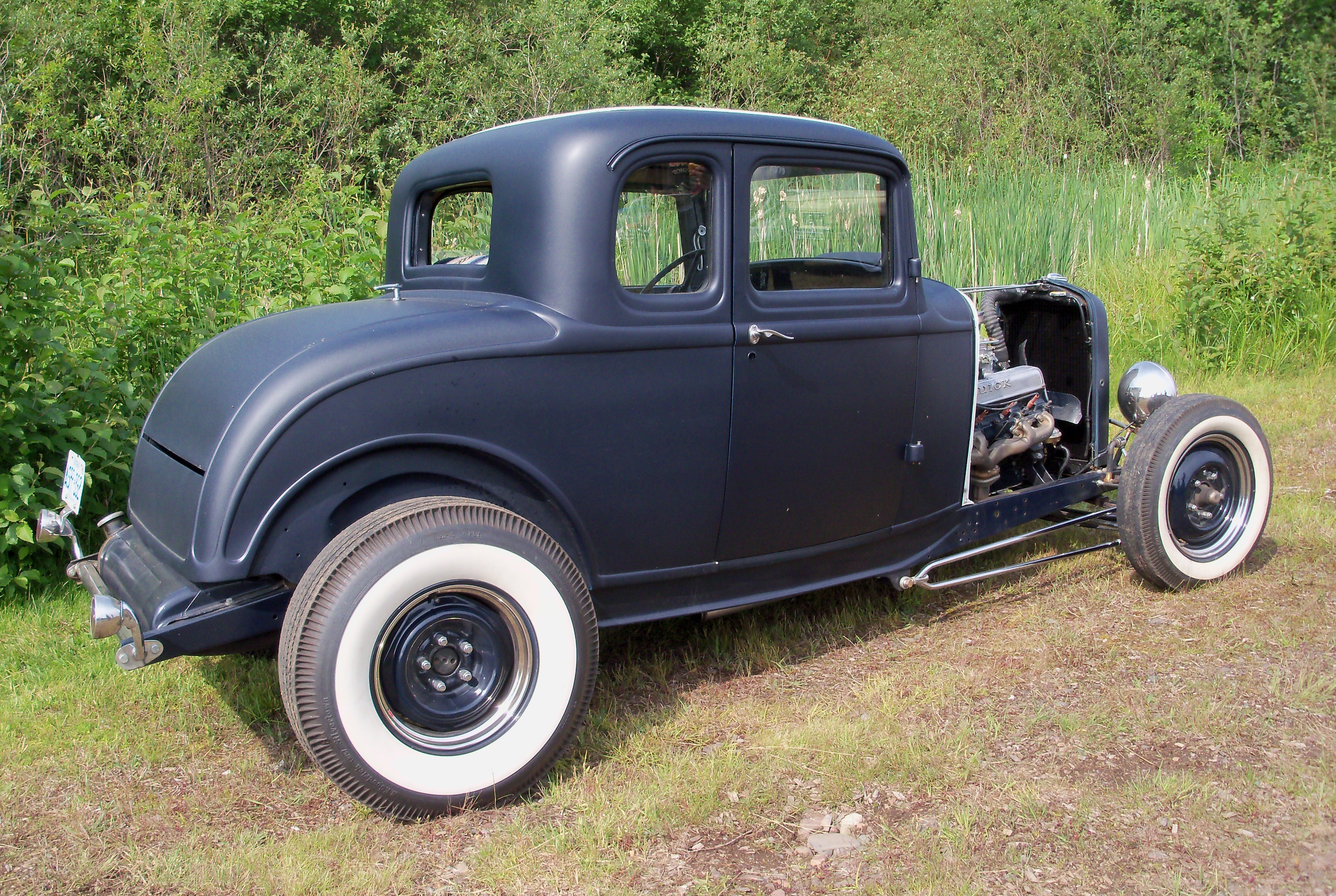 classic black hot rod car