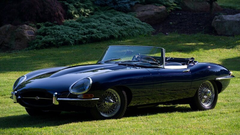Classic black Jaguar E-Type convertible