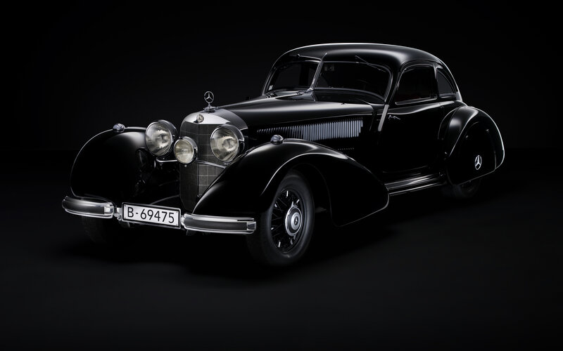 Classic black Mercedes-Benz car