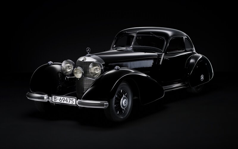 Classic black Mercedes-Benz car
