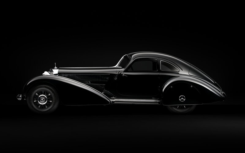 Classic black Mercedes-Benz car