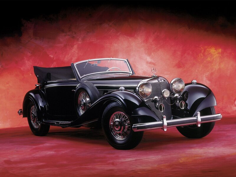 Classic black Mercedes-Benz convertible