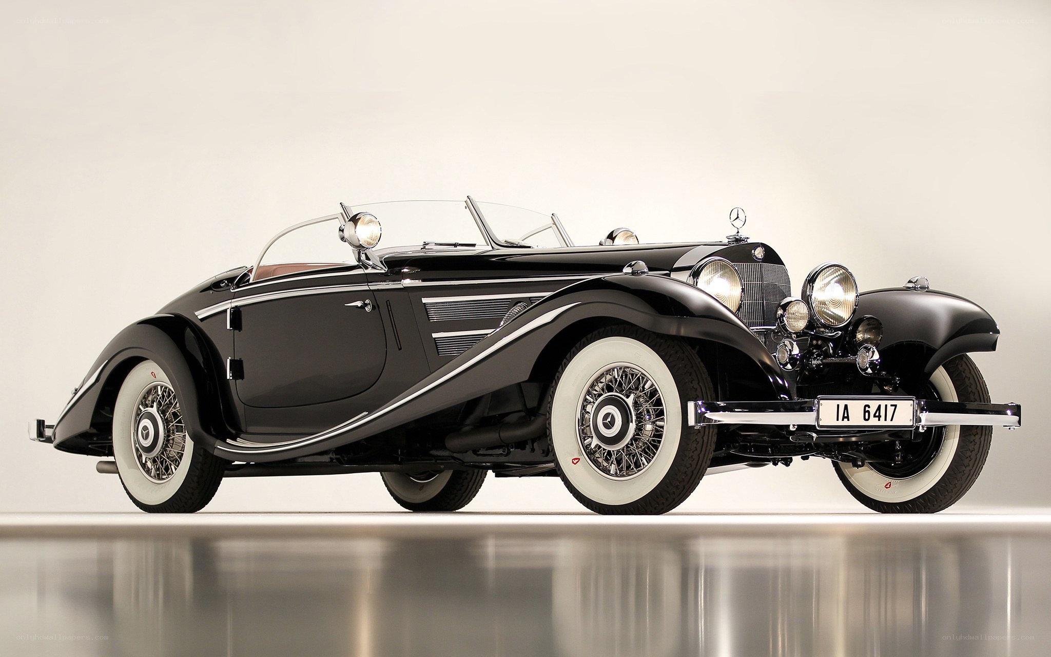 Classic black Mercedes-Benz roadster