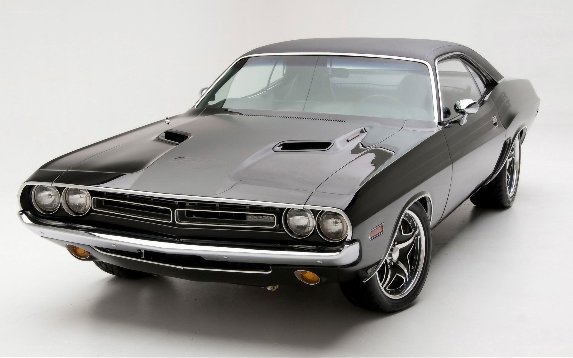 Classic black muscle car