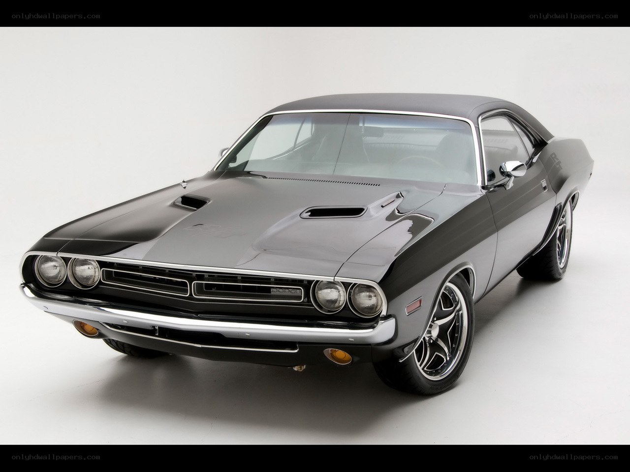 Classic black muscle car