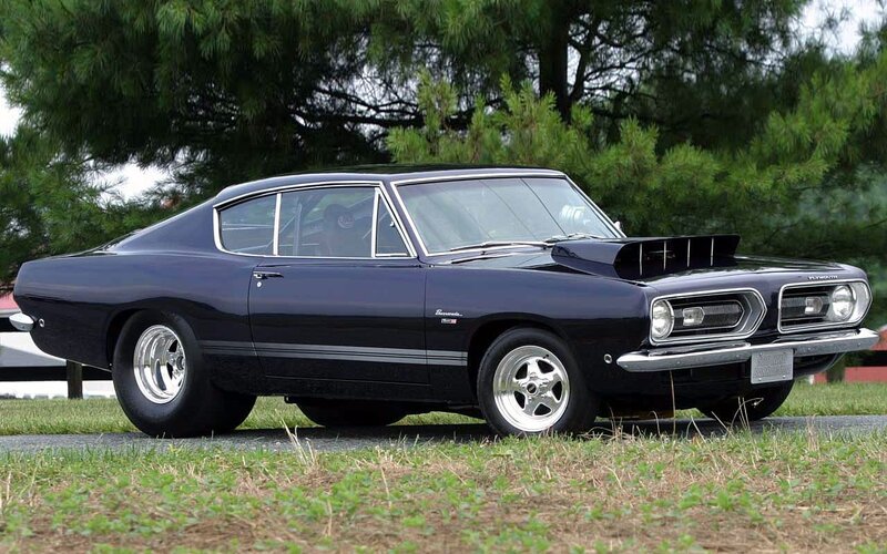 Classic black muscle car