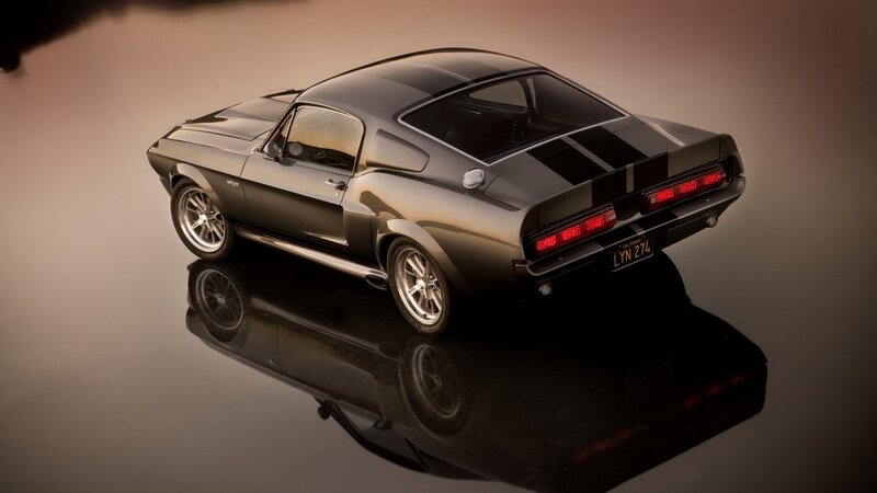Classic black muscle car