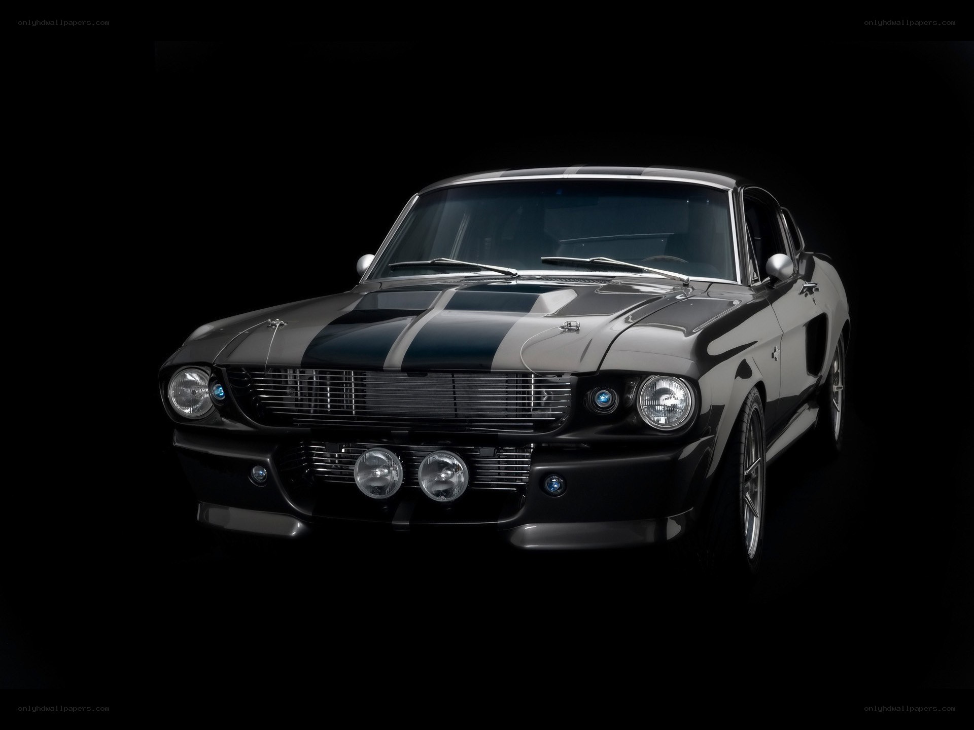 classic black muscle car