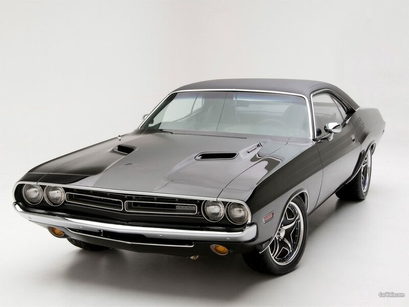 Classic black muscle car
