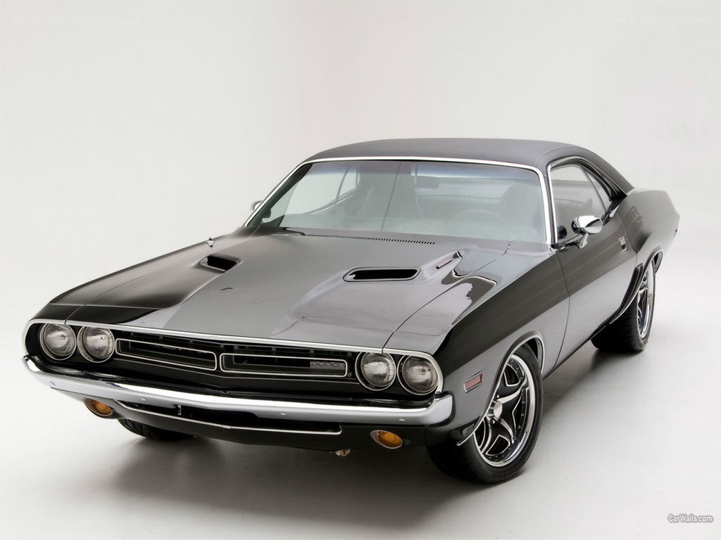 Classic black muscle car