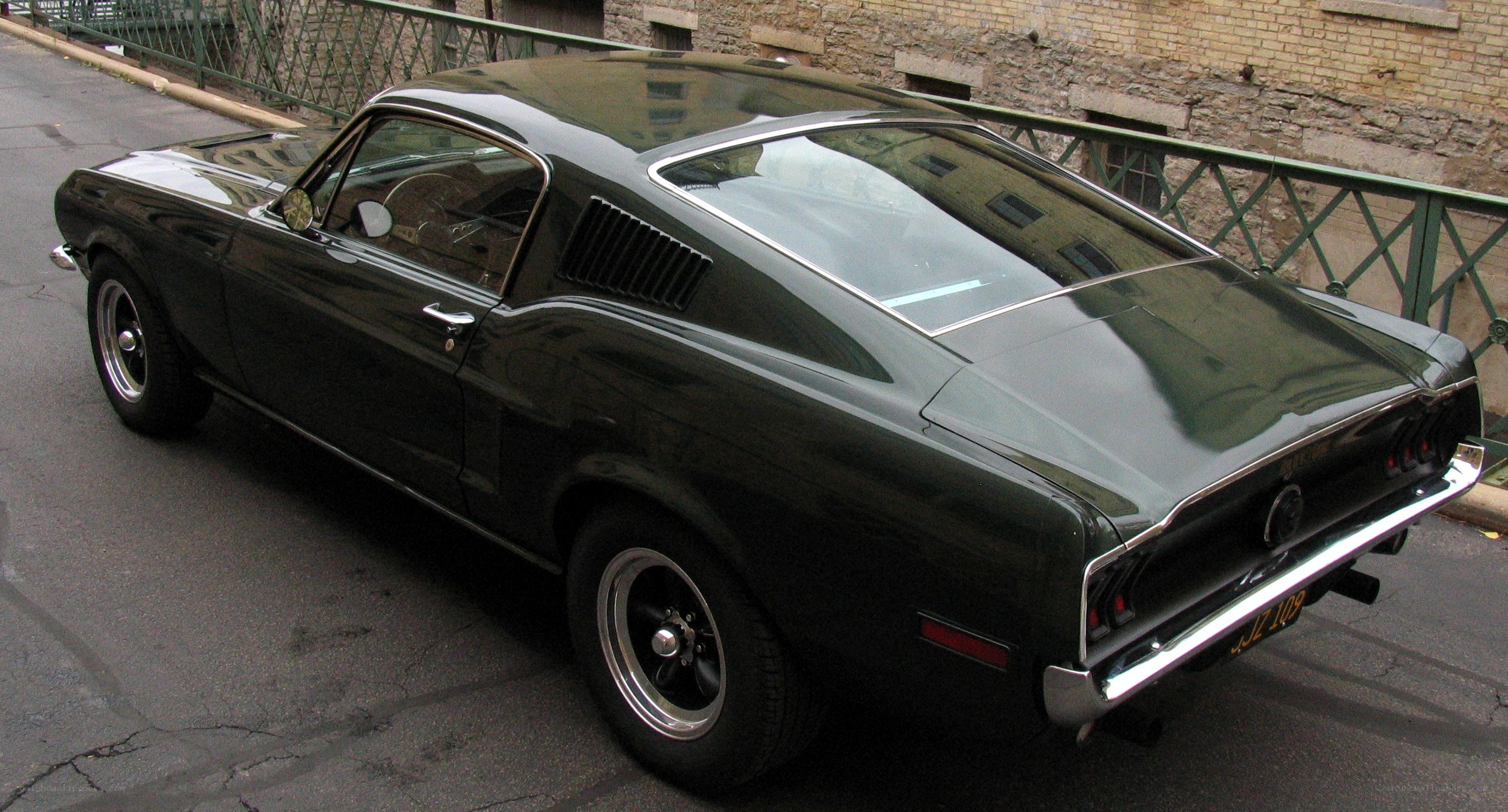Classic black muscle car