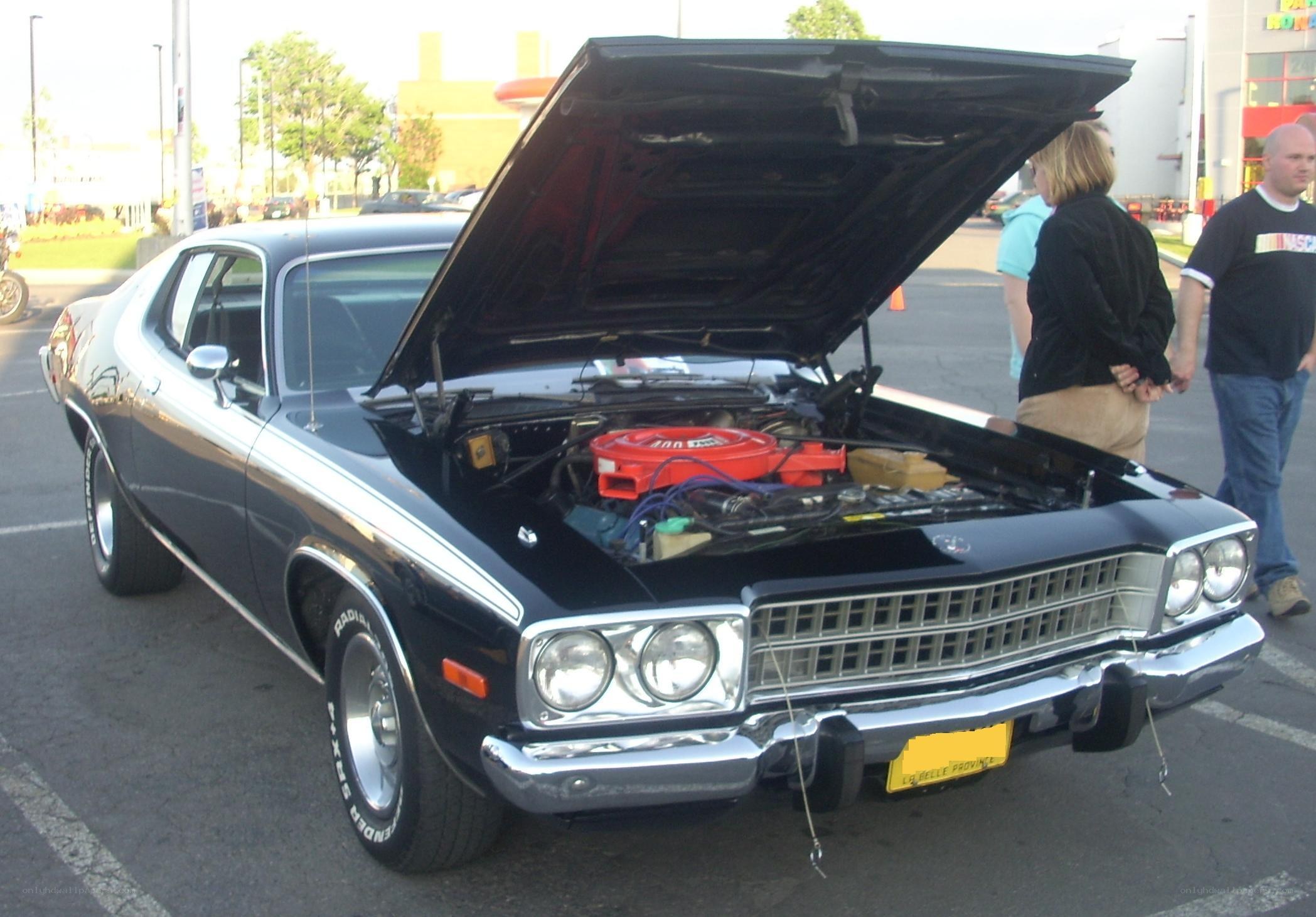 classic black muscle car