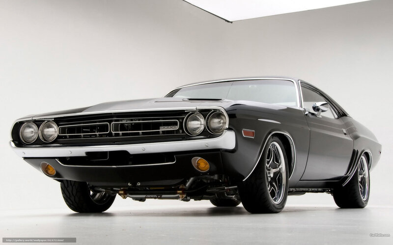 Classic black muscle car