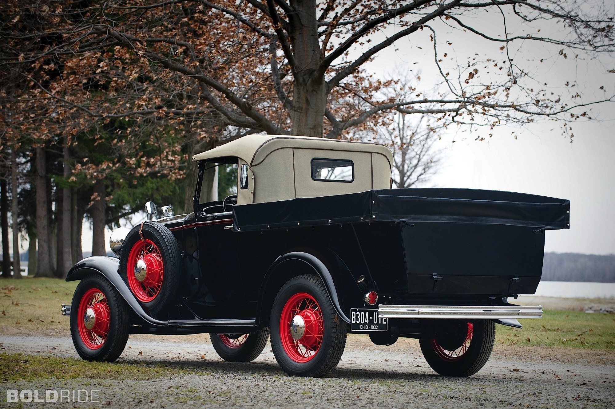 Classic black pickup truck