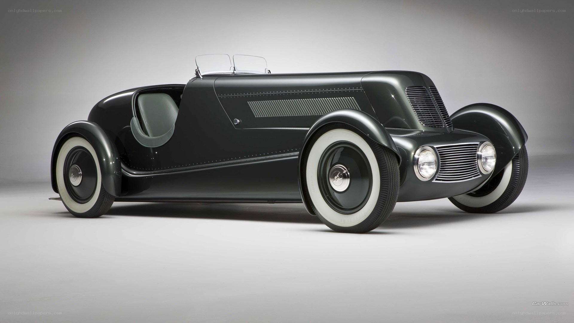 classic black roadster car