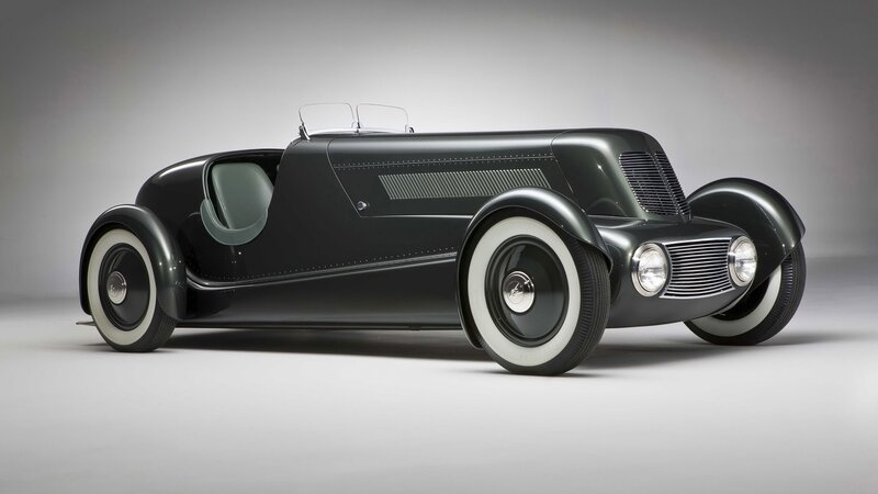 Classic black roadster car