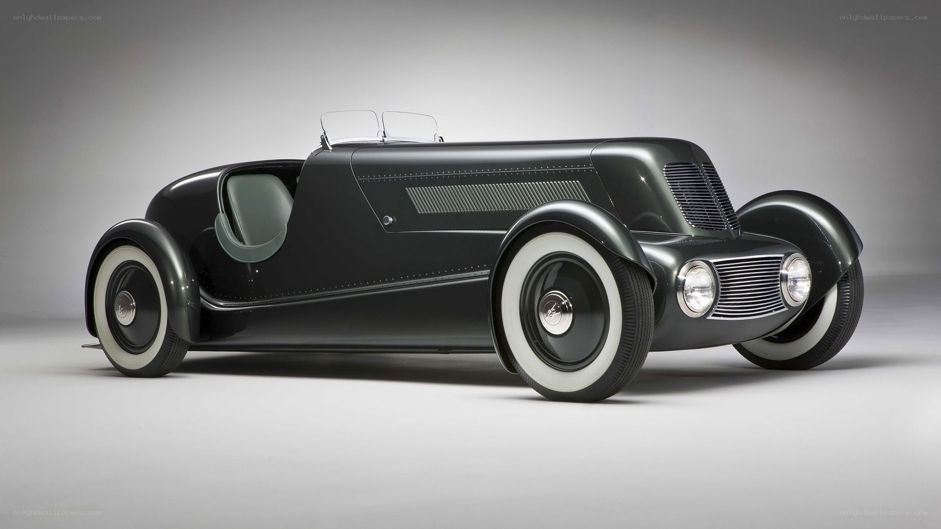 Classic black roadster car