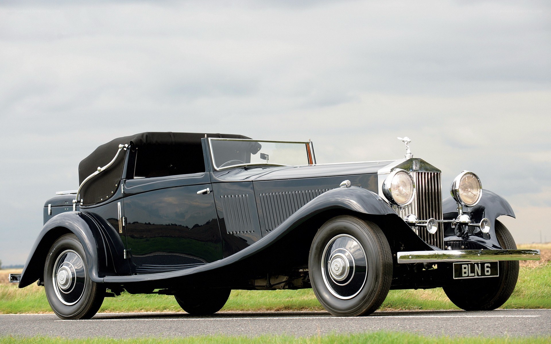 Classic black Rolls-Royce convertible