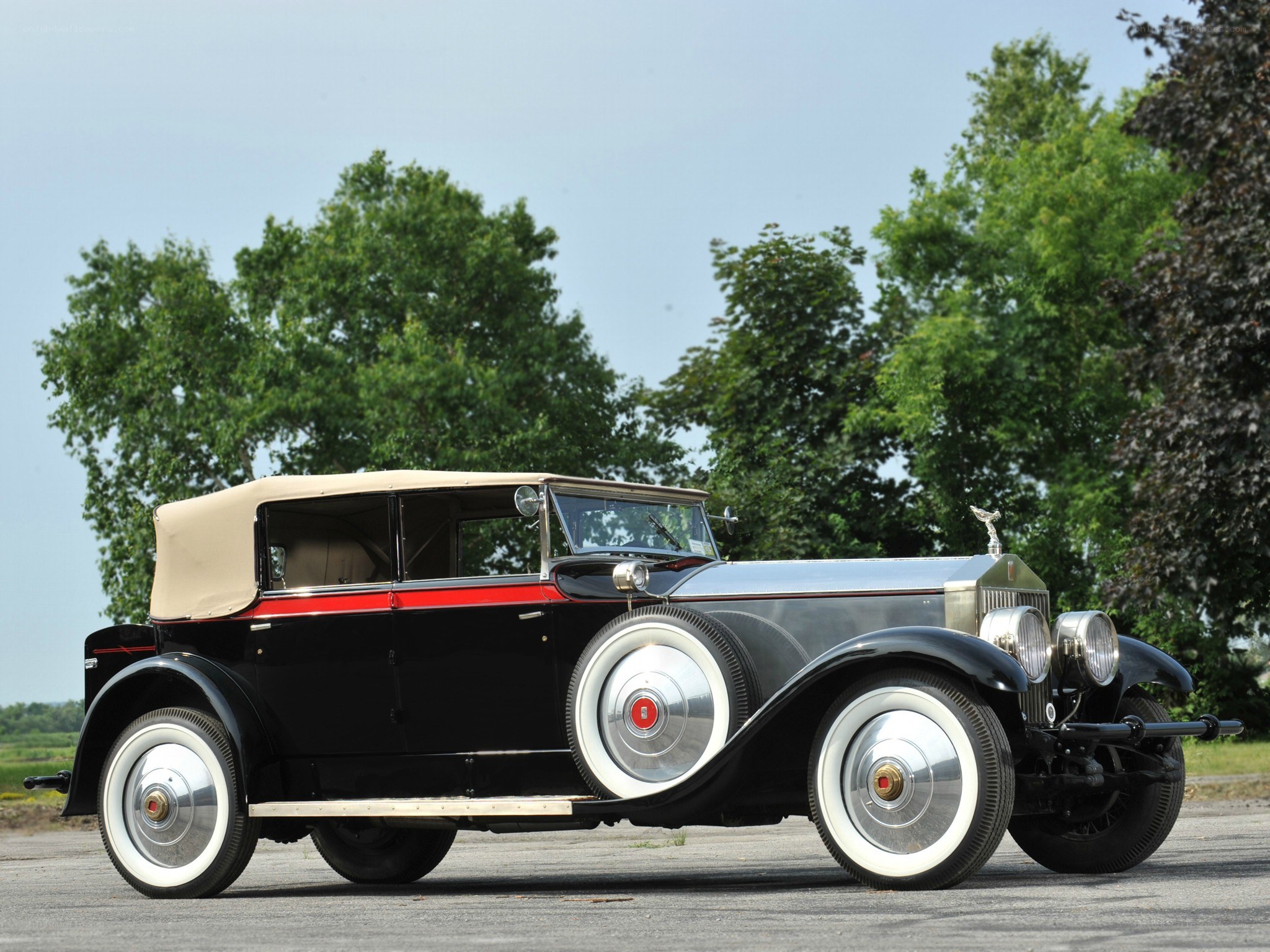 Classic black Rolls-Royce convertible