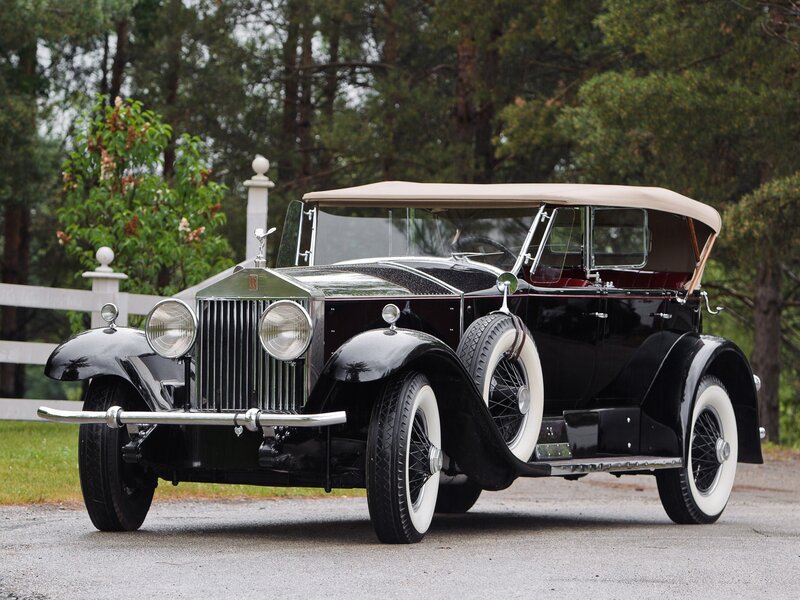 Classic black Rolls-Royce convertible