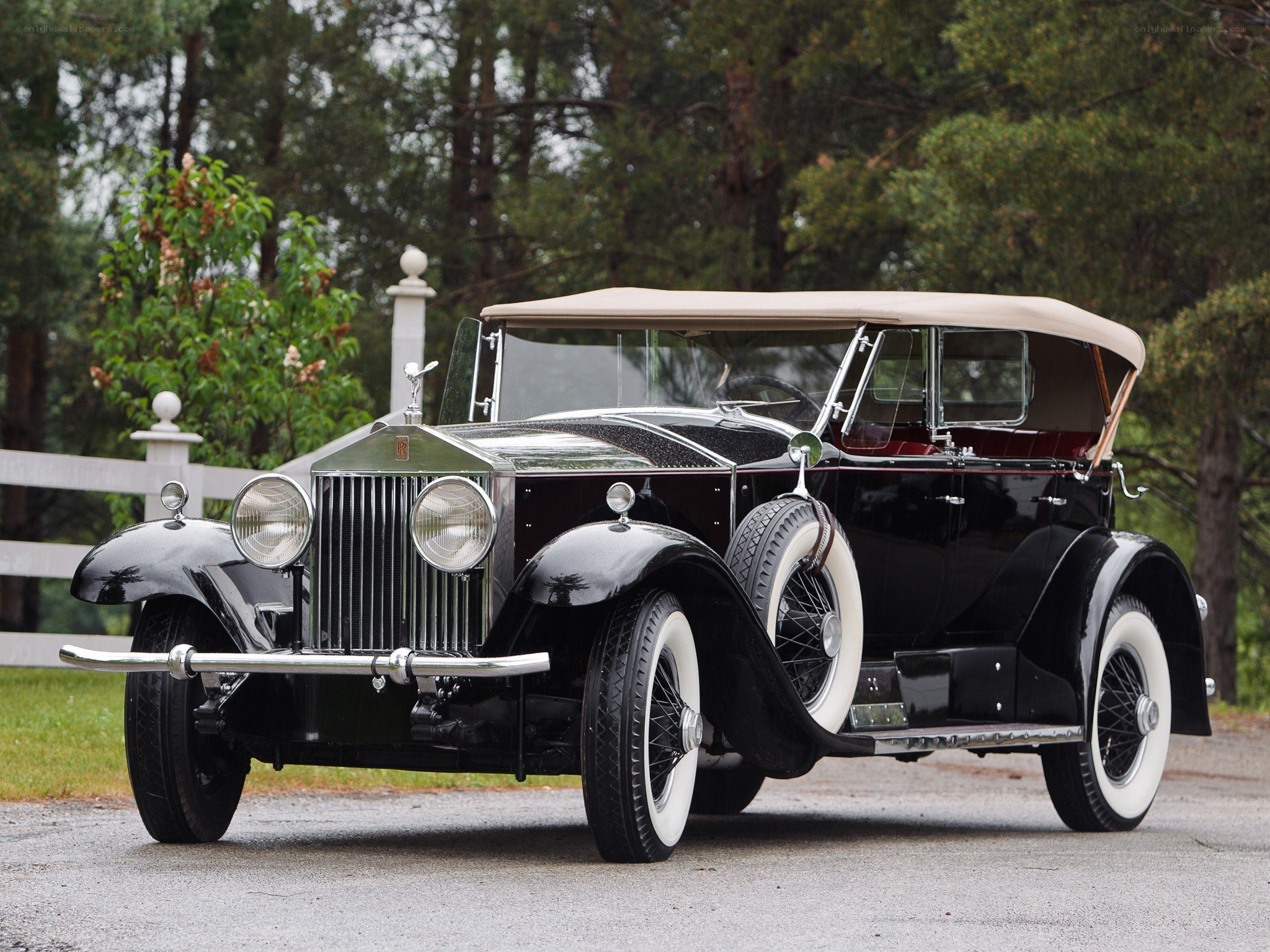Classic black Rolls-Royce convertible