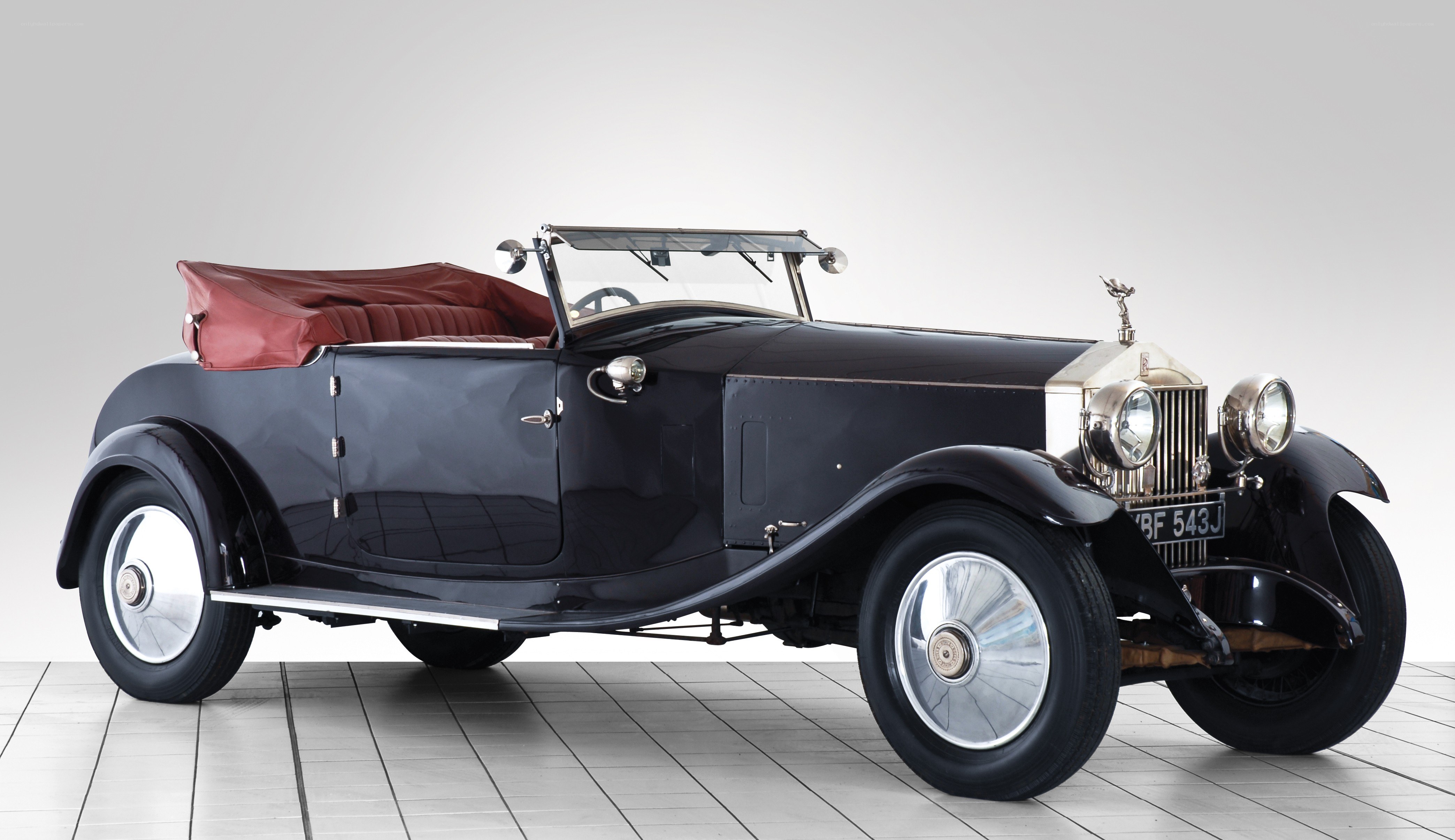 Classic black Rolls-Royce convertible