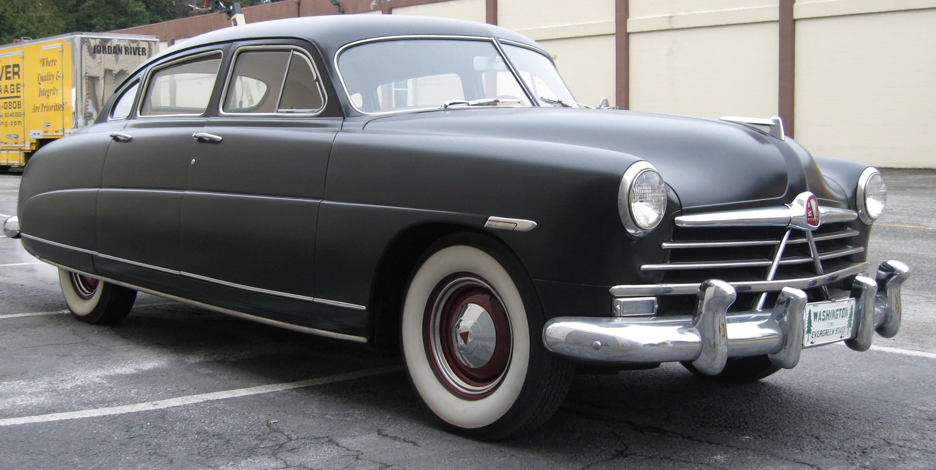 Classic black sedan car