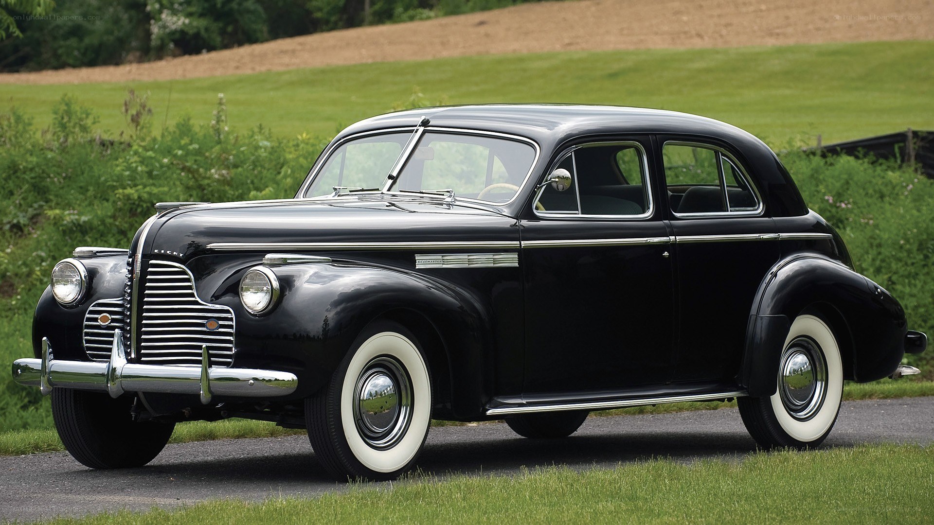 Classic black sedan car