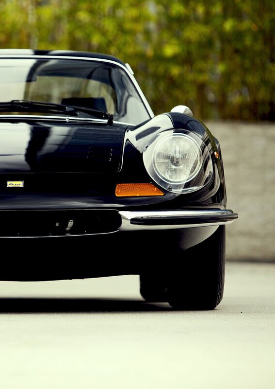classic black sports car