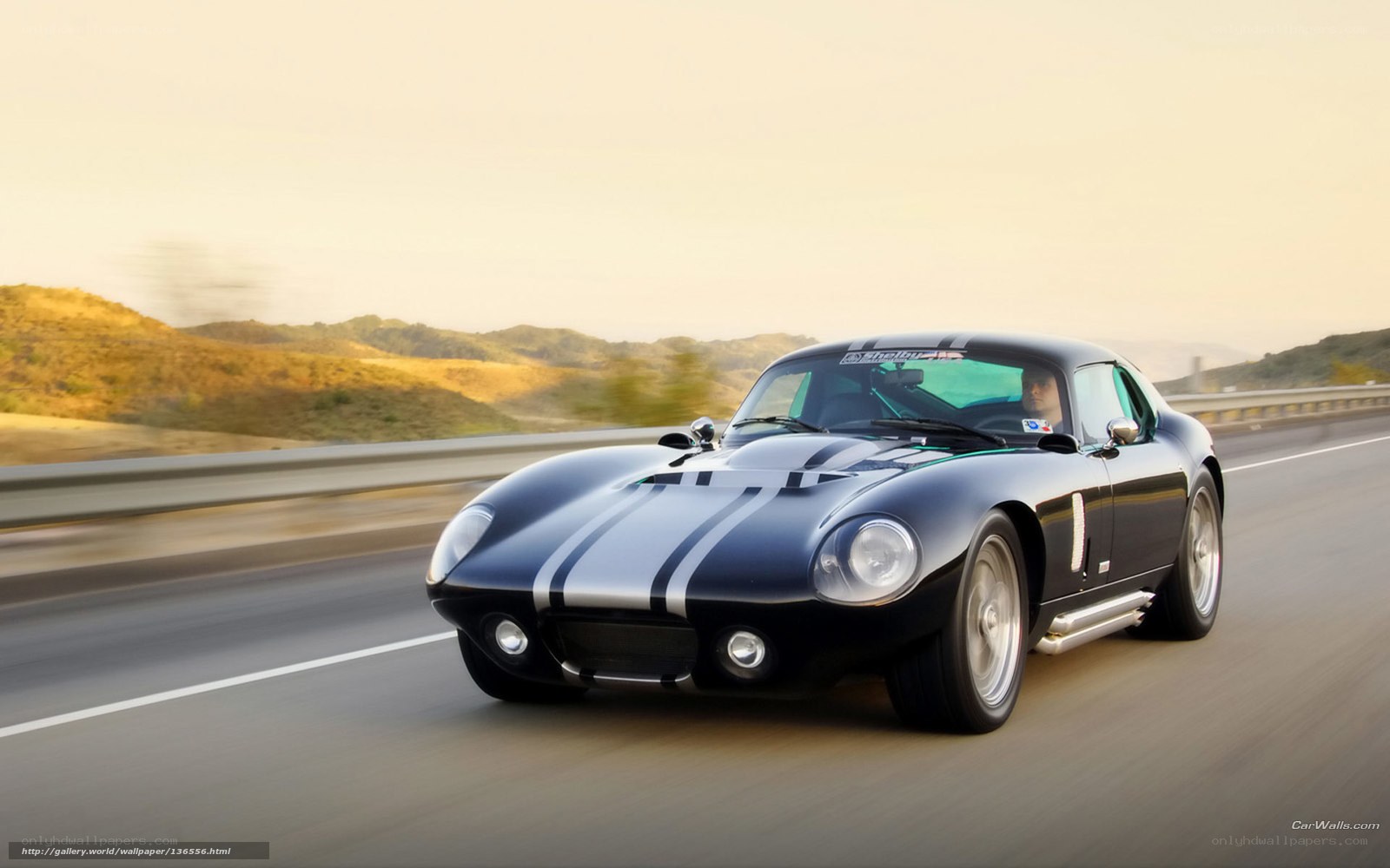 classic black sports car on highway