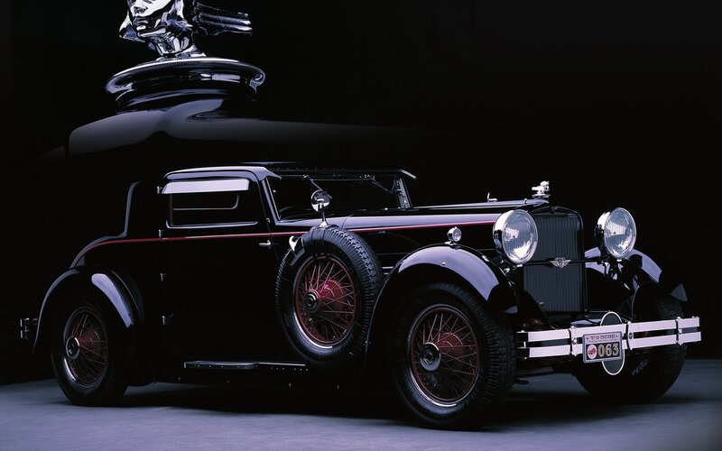 Classic black vintage car