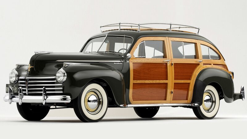 Classic black woodie station wagon