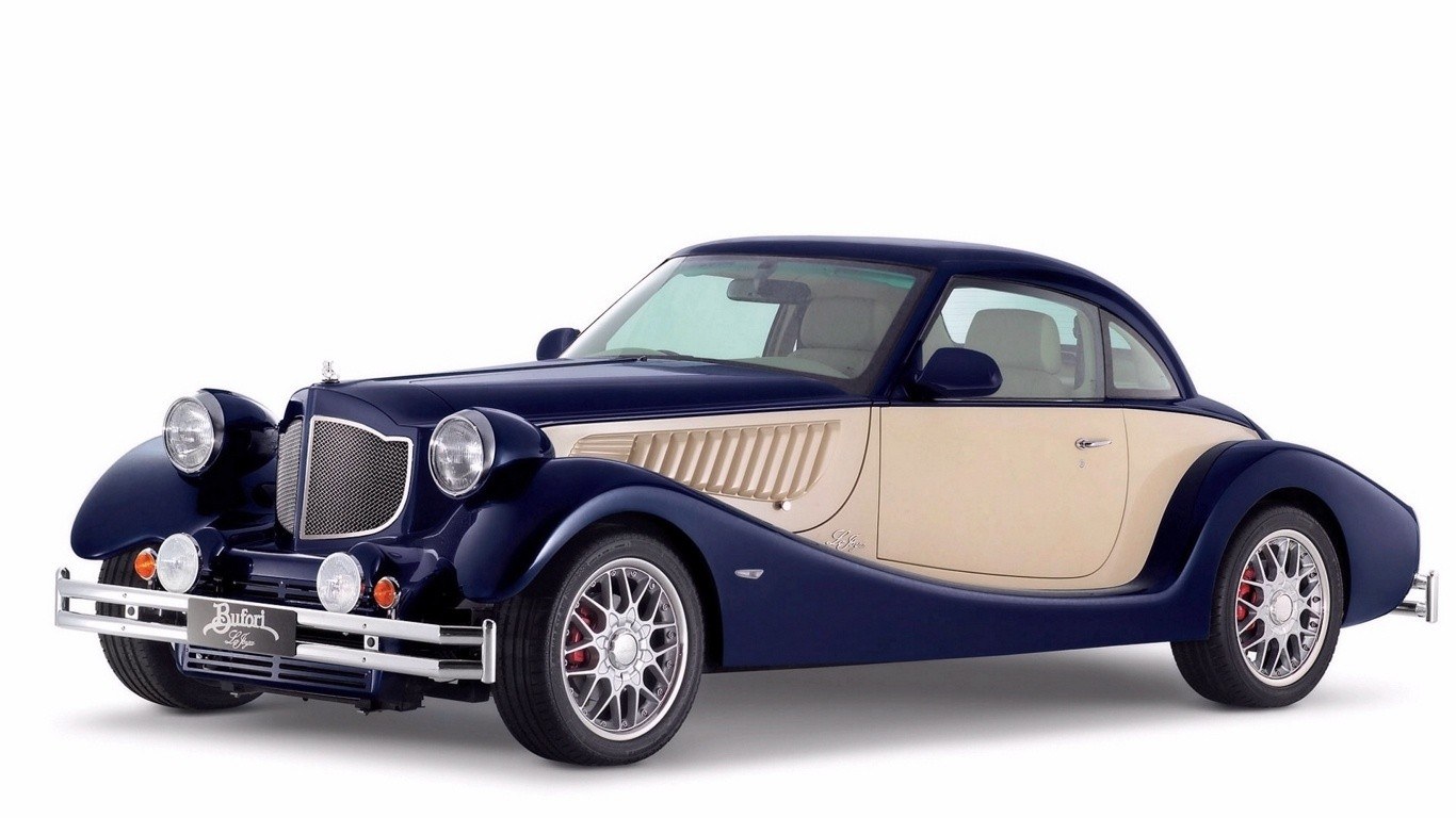Classic blue and beige car