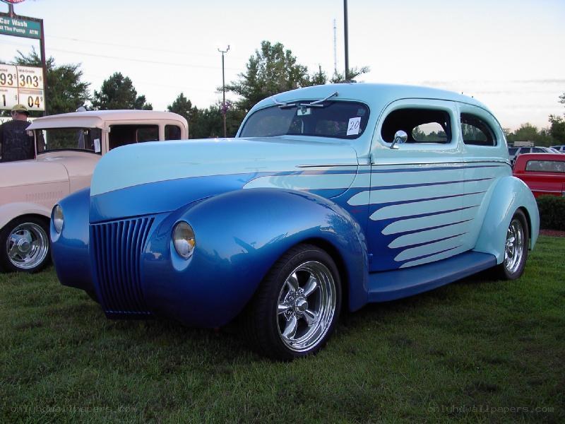Classic blue and light-blue car