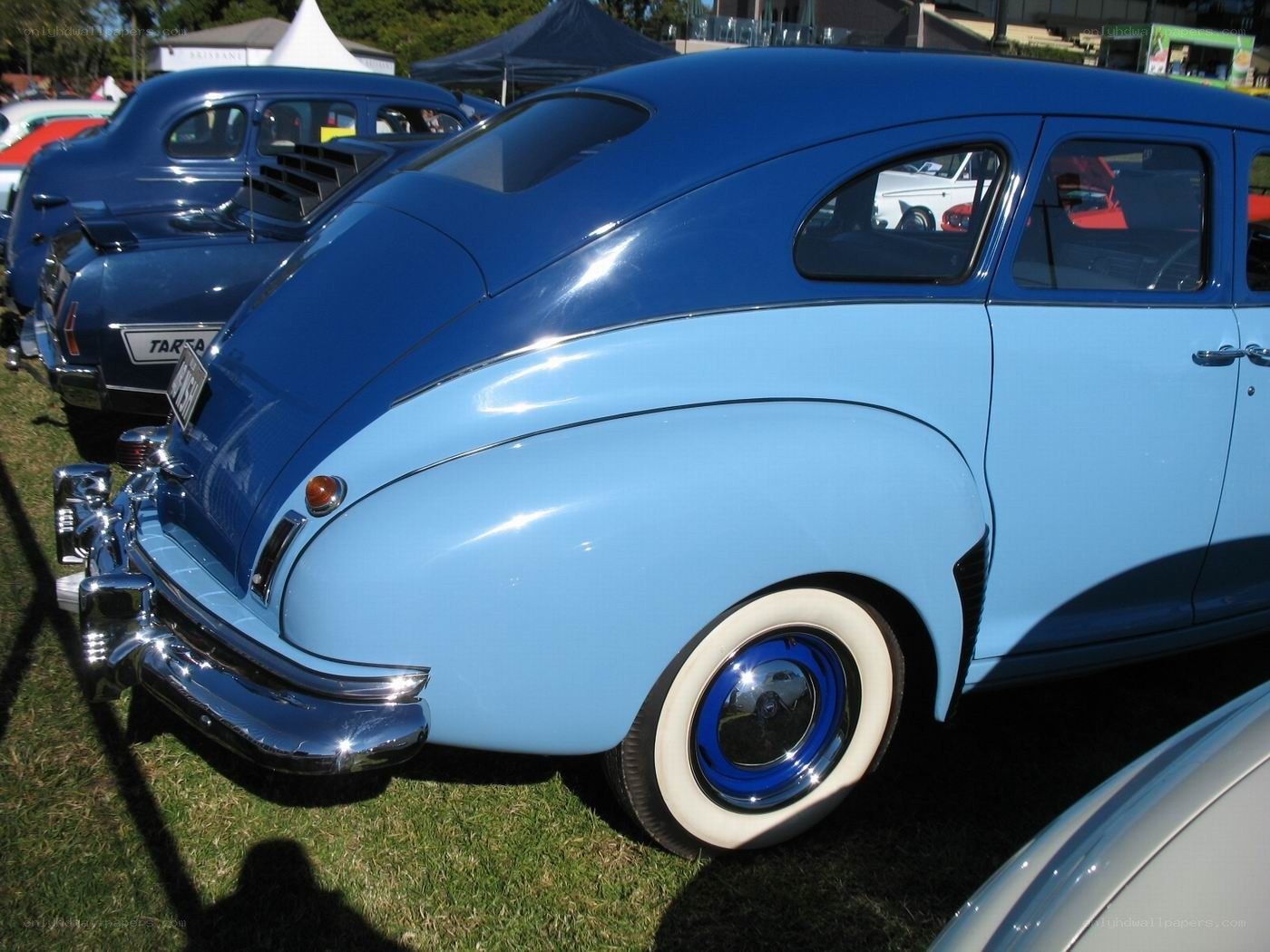 Classic blue and light-blue car