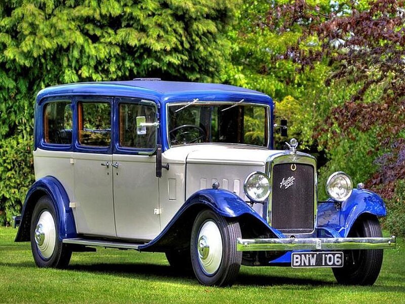 Classic blue and silver car
