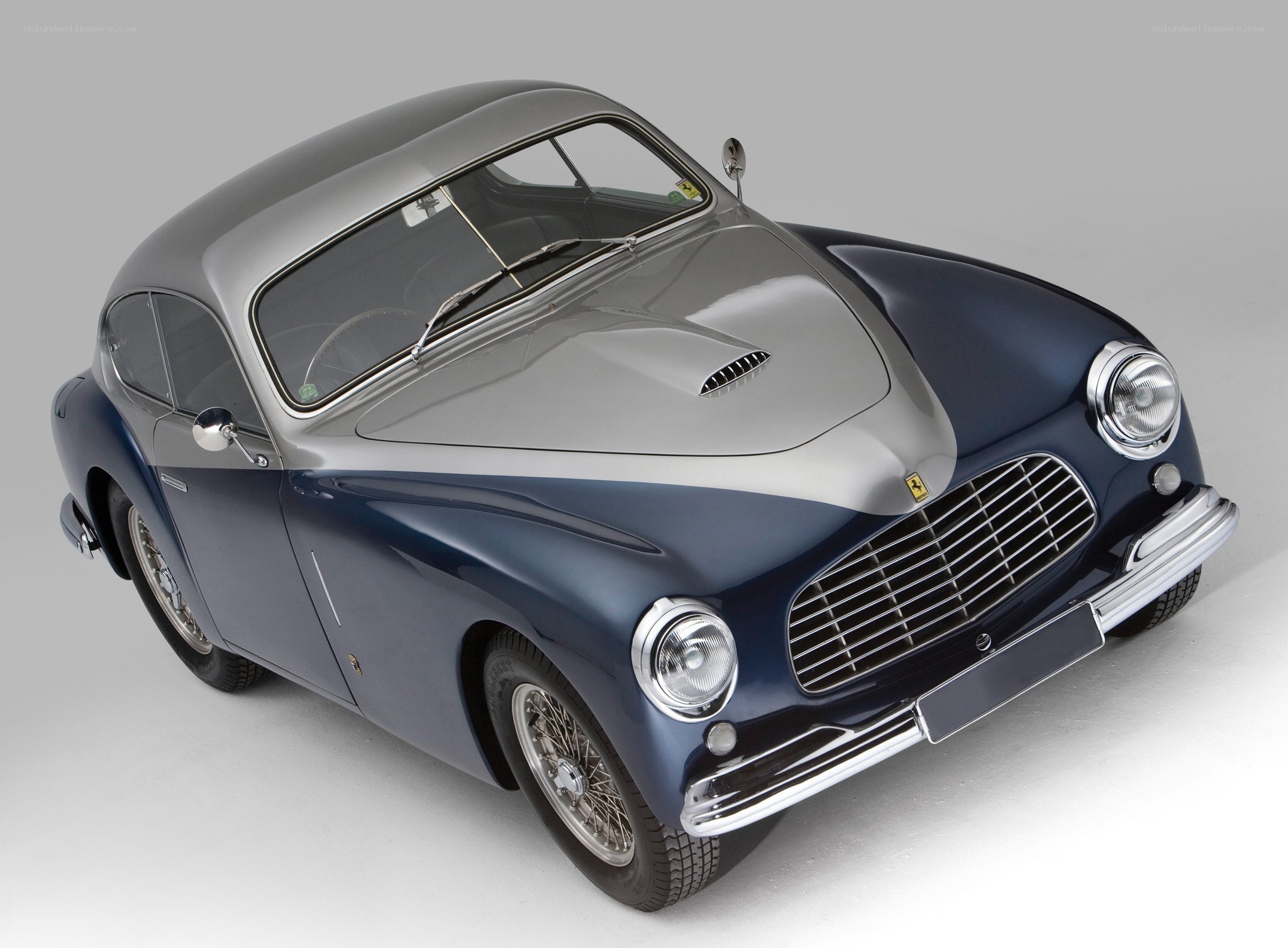Classic blue and silver Ferrari