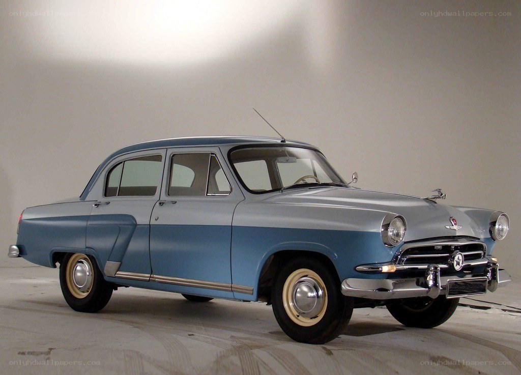 Classic blue and silver sedan