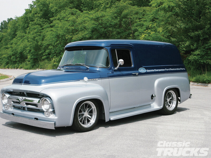 Classic Blue and Silver Van