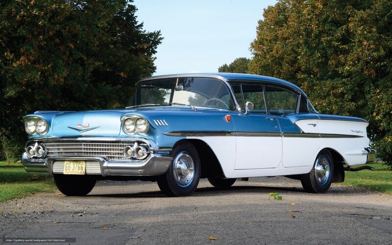 Classic blue and white car